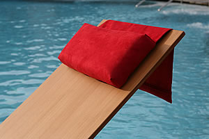 Deck chair cushion with removable Nubuk